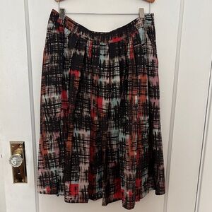 Anthropologie Black and Red Plaid A-Line Skirt
